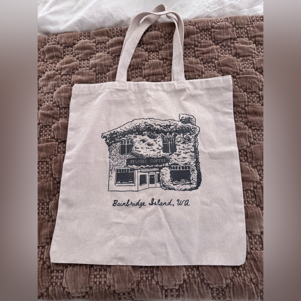 Canvas Tote Bag - Pegasus Coffee in Bainbridge, WA